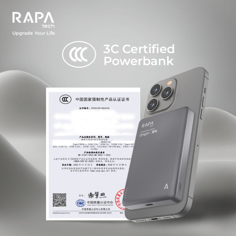 Logo Rapa Tech RAPA ORIGIN ON Powerbank ULTRA SLIM Wireless 15W + PD20W - PB3031 ...