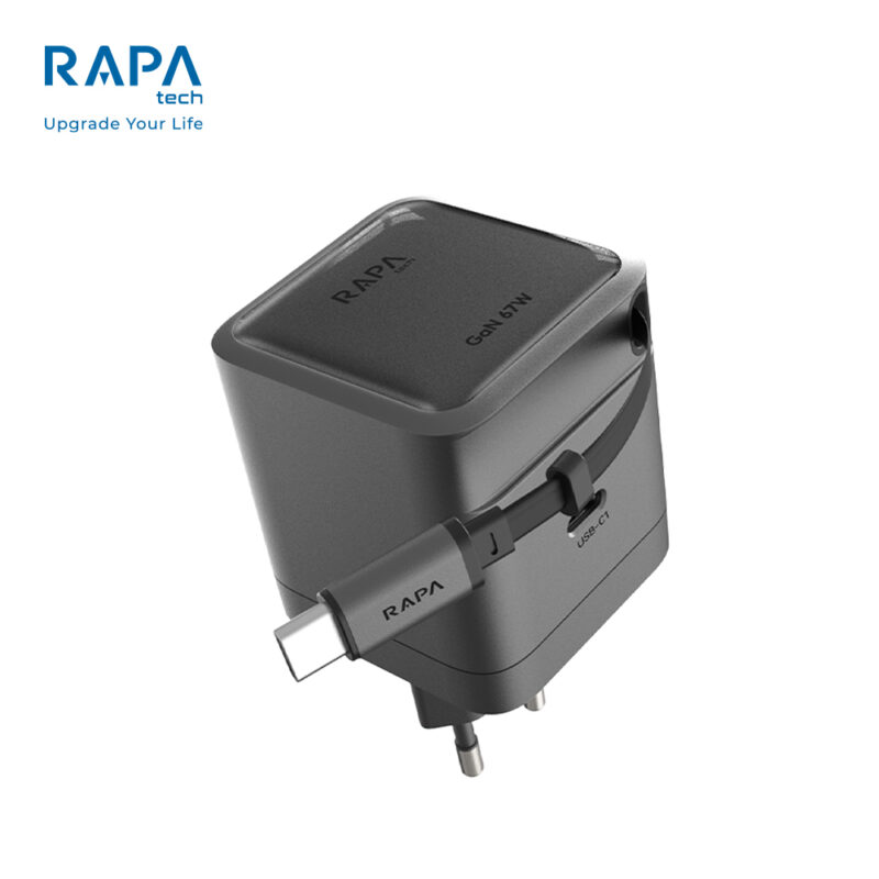 RAPA Power LOOP GaN Charger 67W - CH5323 Dark Grey - RAPA Tech
